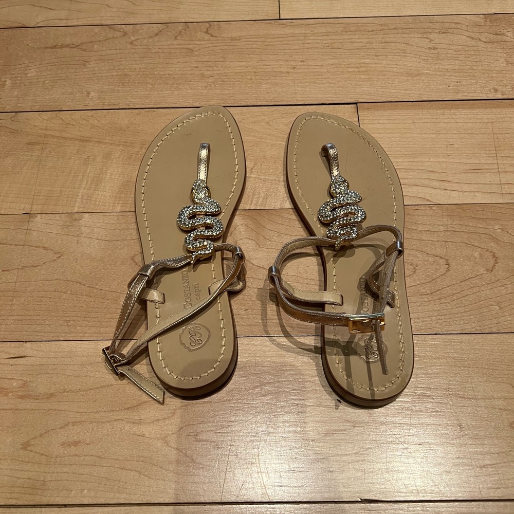 Italian Rhinestone Sparkly Snake Strappy Sandals